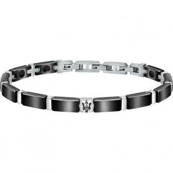 Maserati - Pulsera de hombre Varis de acero plateado