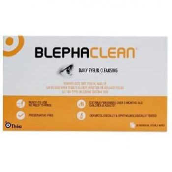 Blephaclean Sterile Daily Eyelid Wipes For Blepharitis | Cleaning Hygienic Moisturising Eyelid Wipes for Sensitive Skin, 20 wipes