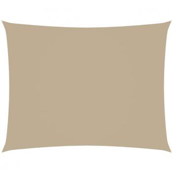 Toldo de vela rectangular de tela oxford beige 3.5x4.5 m