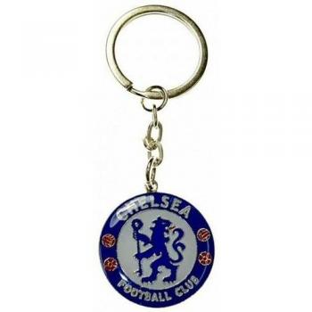 Llavero esmaltado Chelsea FC con escudo, color azul y blanco, tamaño único