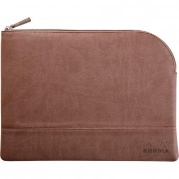Rhodia 116724C - Bolsa con cremallera - Rhodiarama - Grande (L) Marrón Chocolate