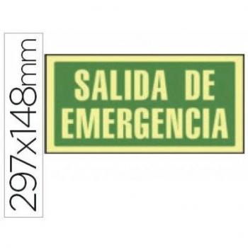 PICTOGRAMA SYSSA SEÑAL DE SALIDA DE EMERGENCIA EN PVC FOTOLUMINISCENTE 297X148 MM