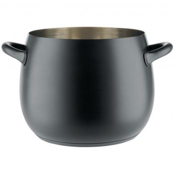 Alessi SG100/24 B – Olla, acero inoxidable, Negro, 24 cm
