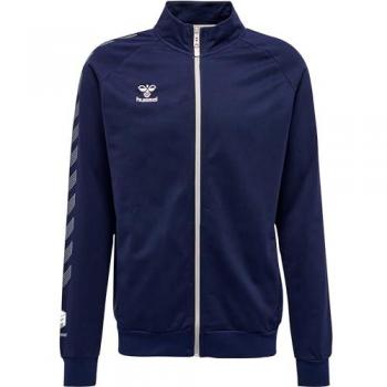 Hummel Chaqueta Move Grid Cotton - Casaco de fato de treino para desporto de algodão com fecho éclair, chaqueta con cremallera para hombre, color azul marino, talla XXXL