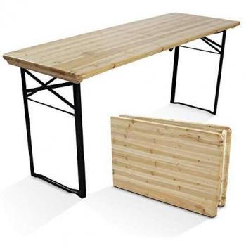 Mesa Plegable de Madera para Cervecería de 180 cm