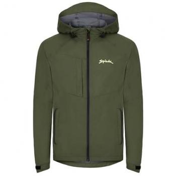 Chaqueta con capucha Spiuk All Terrain impermeable de ciclismo para hombre en color verde oscuro, talla L