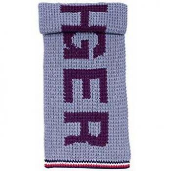 TOMMY HILFIGER - Men's grey chunky logo scarf