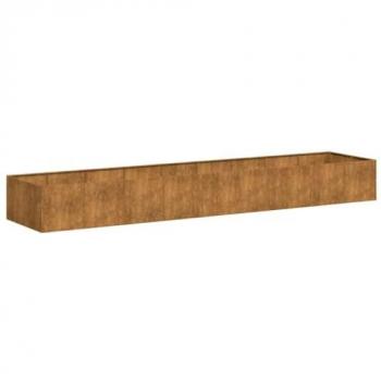 Rusty Corten Steel Planter Box 360x80x40 cm - Weather Resistant Garden Container for Outdoor Use