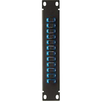 Panel de Conexiones de Fibra Óptica 10'' 12 Puertos SC Simplex 1U Negro