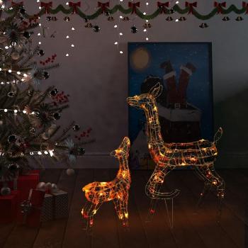 vidaXL Acrylic Reindeer Family Christmas Decoration with 160 LED Colourful Lights