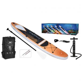 XQ Max 305 SUP Board Inflable para principiantes Aquatica Jellyfish, Tabla de Paddle Surf Hinchable Regulable con Bomba, Mochila y Correa en colores Gris oscuro, Naranja y Rosa