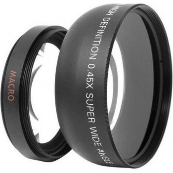 Lente Gran Angular 58mm 0,45x con Lente Macro para SLR