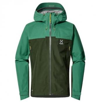 Chaqueta Hardshell con Capucha Haglöfs ROC Flash GORE-TEX para Hombre en Verde Oscuro y Turquesa