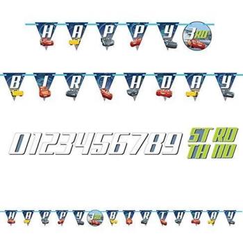 Amscan – 121763 coches 3 Jumbo Carta Banner