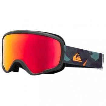 Máscara Quiksilver Shredder para esquí y snowboard, lentes espejadas rojo naranja, diseño junior, adecuada para niños