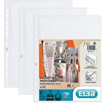 Fundas para fotos de 8 imágenes 10x15 cm, formato DIN A4, polipropileno transparente - paquete de 10