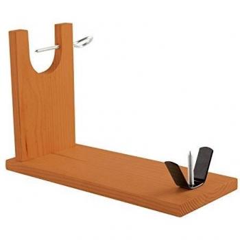 Quid Banco QD Jamonero aro Metal con Soporte de Madera, manivela para Fijar jamón, Multicolor, 44,5x18 cm - Altura 33 cm