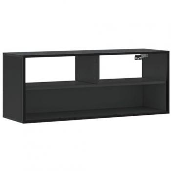 Mueble de TV madera de ingeniería y metal negro 100x31x39,5 cm
