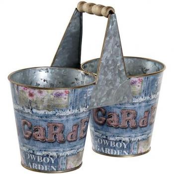 Macetero de metal con diseño de tulipa para decoración floral