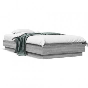 Cama Estructura con Luces LED Sonoma Gris 90x190 cm