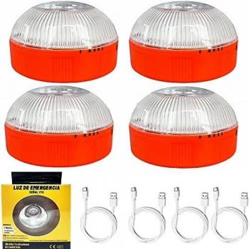 VDYXEW Luz de Emergencia v16 para Coches Y Motos Safety Light. 4pcs LED Warning Flash homologada por la DGT.