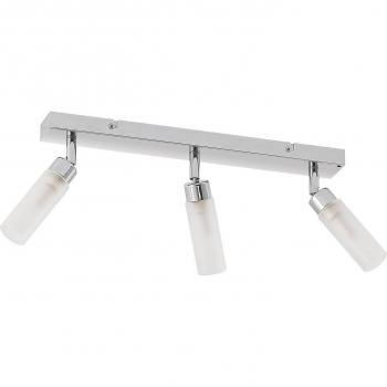 Lindby Vinza downlight de techo, cromo, largo, moderno, plateado, hecho de metal, 3 llamas G9 para salón y comedor