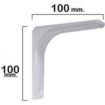 WOLFPACK LINEA PROFESIONAL 21080515 Palomilla Reforzada Blanca 100x100 mm, 100 x 100 mm