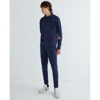 Hugo Boss Elegant Half Zip Blue Organic Sweatshirt - S, Sweatshirts, male, Blue, Size: S, Cotton Half-Zip Sweater