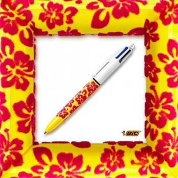 BIC cuatro COLORES terciopelo amarillo/rosa