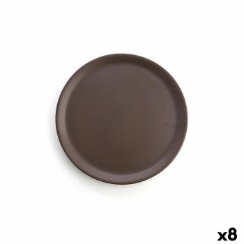 Plato Llano Anaflor de Barro Cocido Marrón Ø 31 cm (8 Unidades)