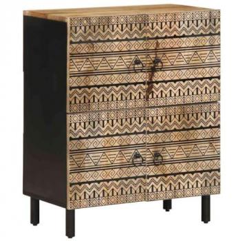 Aparador de madera maciza de mango rugosa 60x33,5x75 cm