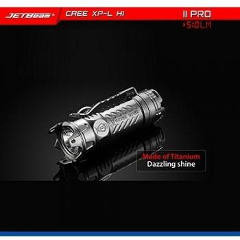 JETBeam II Pro Ti Titanium xp-l Hi 510LM 16340 EDC LED linterna lámpara con Attack Head