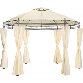 Pabellón de jardín de lujo 3,5m Siana - cenador elegante de jardín con tubos de metal resistentes, material impermeable e incluye preciosas paredes laterales