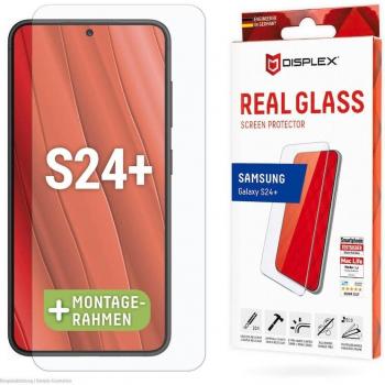 Protector de Pantalla de Vidrio Templado Displex Real Glass para Samsung Galaxy S24+/S25+ - Resistente a Arañazos 10H, Híbrido, Compatible con Fundas