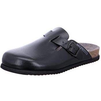 Full Grain Leather Men's Slide Sandals - Mephisto Nathan Black Clog