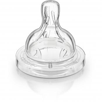 Philips Avent SCF632/27 - Tetina de silicona anti-cólicos Clásica de flujo lento con 2 agujeros, 1m+