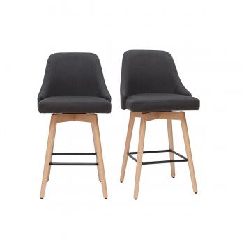 Taburetes de bar nórdicos giratorios gris oscuro A65 cm (lote de 2)