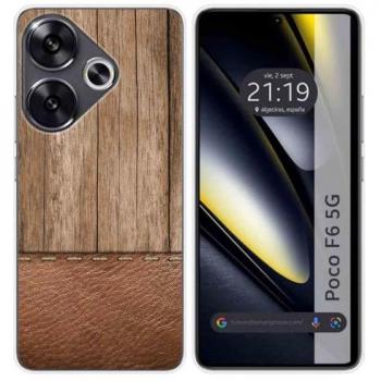 Funda de Silicona para Xiaomi Poco F6 5G con Diseño de Madera 09