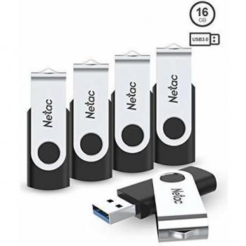 5 Piezas Memorias USB 16GB, Diseño Giratorio Mini Pen Drive velocidades de Lectura de hasta 90MB/s, USB 3.0 Flash Drive para Computadoras, Tabletas Almacenamiento de Datos