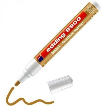 Marcador Permanente para Muebles Edding 8900 - Punta Redonda 1.5-2mm - Roble Claro - Para Reparar Rasguños y Desperfectos en Madera