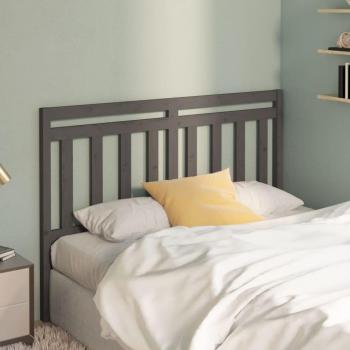 Cabecero para cama de madera maciza de pino gris 156x4x100 cm