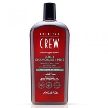 American Crew 3-in-1 Chamomile & Pine Shampoo, Conditioner & Body Wash for Men 1000 ml
