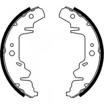 Juego de zapatas de freno HELLA 8DB 355 001-711 para CHRYSLER, DODGE, KIA y PLYMOUTH sin levante del freno de mano