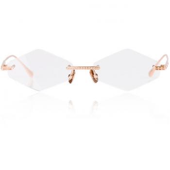 Anna-Karin Karlsson CRYSTAL OPTICAL 2.0 - TRIANGLE Rose Gold Women's Eyeglasses Frame Only Size 55 with Blue Light Block