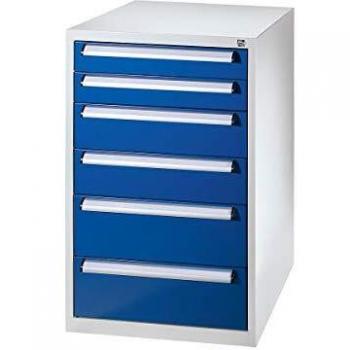 Armario para herramientas Eurokraft Basic 113080 - Ancho 600 mm, Alto 1000 mm, 2 cajones de 100 mm, 2 cajones de 150 mm, 2 cajones de 200 mm