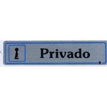 PLACA SEÑALIZACION SUPER-LETRA SL AUTOADHESIVA PRIVADO ALUMINIO PLATA 175X040MM A19