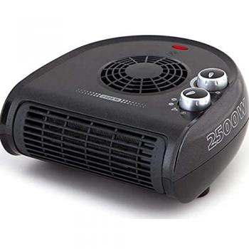 Calefactor Horizontal Orbegozo 1250W-2500W Negro con Selector Rotativo y Función Ventilador