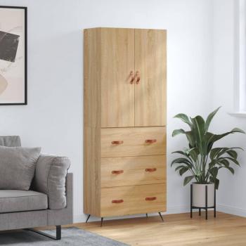 Aparador Alto de Madera Contrachapada Color Roble Sonoma 69,5x34x180 cm