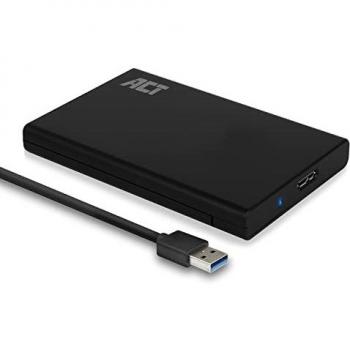 ACT Carcasa para Disco Duro Externo SATA HDD/SSD de 9,5 mm, USB 3.1, Compatible con UASP, Carcasa sin