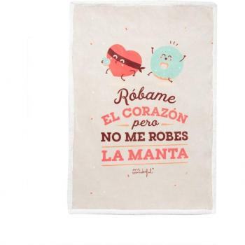 Manta con Mensaje y Diseño - Róbame el Corazón, pero no me Robes la Manta